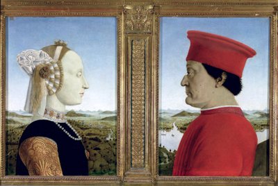 Portraits of Duke Federico da Montefeltro and Battista Sforza, c.1465 by Piero della Francesca